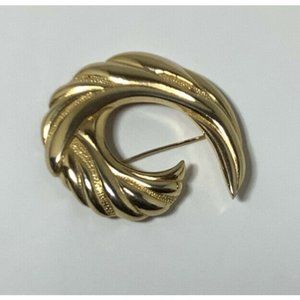 Vintage Ginnie Johansen Brooch Gold Tone Signed